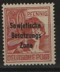 SBZ, Allgemeine Ausgaben, 1948, Mi.- Nr.: 195 a , **, tiefstgeprüft Dr. Ruscher BPP! Luxusstück! Selten!