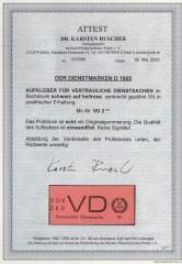 DDR, 1965, ZKD D, Mi.- Nr.: 2, **, akt. Fotoattest Dr. Ruscher BPP: echt+ einwandfrei! Luxusstück! Rarität der DDR!