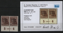 SBZ, Allgemeine Ausgaben, 1948, Mi.- Nr.: 187 a (2) HAN 4169 . 47 1 , **, akt. KB Dr. Ruscher BPP: e+e! Luxusstück! Selten!