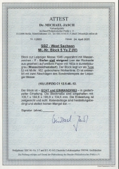 SBZ, West- Sachsen, 1946, Mi.- Nr.: Bl. 5 Ya Z, gestempelt, akt. Fotoattest Dr. Jasch BPP: echt und e! Luxusstück! RR!