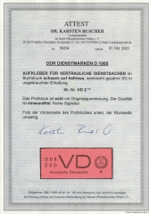 DDR, 1965, ZKD D, Mi.- Nr.: 2, **, akt. Fotoattest Dr. Ruscher BPP: echt+ einwandfrei! Luxusstück!