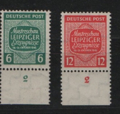 SBZ, West- Sachsen, 1945, Mi.- Nrn.: 124X- 125X, je mit Ur., **! Qualitätssatz! Selten!