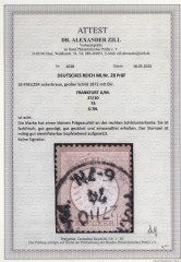 Dt. Kaiserreich, Brustschilder, 1874, Mi.- Nr.: 28 PräF, gestempelt! Akt. FA Dr. Zill BPP: e+e! Seltenes und gutes Qualitätsstückstück!