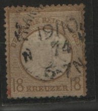 Dt. Kaiserreich, Brustschilder, 1874, Mi.- Nr.: 28, gestempelt! Akt. FA Dr. Zill BPP: e+ ...! Seltenes Kabinettstück!