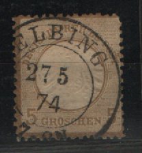 Dt. Kaiserreich, Brustschilder, 1874, Mi.- Nr.: 22 PFä, gestempelt! Akt. FA Dr. Zill BPP: e + ...! Seltenes und gutes Kabinettstück!