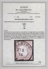 Dt. Kaiserreich, Brustschilder, 1874, Mi.- Nr.: 22 PFä, gestempelt! Akt. FA Dr. Zill BPP: e + ...! Seltenes und gutes Kabinettstück!