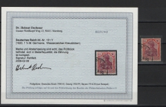 DR, Infla, ca. 1920, Mi.- Nr.: 151 Y, gestempelt, Befund Dr. Oechsner BPP: echt + ...! Bedarfsqualität / bearbeitet