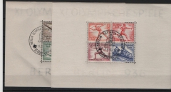 III. Reich, 1936, Mi.- Nr.: Bl. 5 + 6, gestempelt, je tiefgeprüft Schlegel BPP! Kabinettsatz