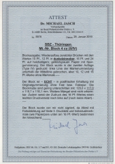 Thüringen, 1946, Bl. 4 yc, **, Fotoattest Dr. Jasch BPP: echt + ...., Kabinettstück, sehr selten!