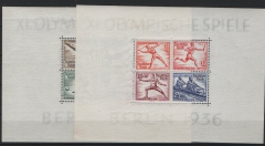 III. Reich, 1936, Mi.- Nr.: Bl. 5 + 6, **, je tief(st)geprüft Schlegel BPP! Qualitätssatz!