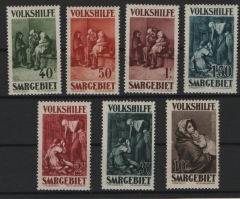 Saargebiet, 1929, Mi.- Nrn.: 135- 41, kpl. Satz, **! Je tiefstgeprüft Hoffmann BPP! Luxusssatz! Selten!