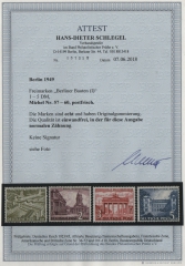Berlin, 1949, Mi.- Nrn.: 57- 60, **, Kurz- Satz, mit Fotoattest Schlegel BPP! e+e! Luxus!