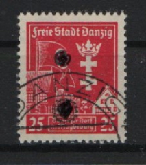 Danzig, 1937, Mi.- Nr.: 274 mit Plf. I, bedarfsgestempelt, tiefstgeprüft Gruber BPP! Luxusstück! Selten!