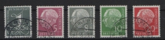 BRD, 1954 /57, Mi.- Nrn.: 179x YII- / 285 YII, Heuss liegendes Wz. in Type II, gestempelt! 1 + 8 Pfg. geprüft Schlegel BPP!