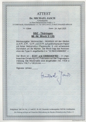 Thüringen, 1945, Bl. 2 t, *, mit akt. Fotoattest Dr. Jasch BPP: echt + e, Qualitätsstückstück! Selten!