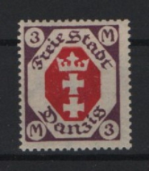 Danzig, 1921, Mi.- Nr.: 86 X, *, ohne Rosettenunterdruck! Selten!