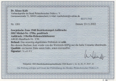 SBZ, Handstempel, 1948, Mi.- Nr.: 179 Ia, Die Helle 60er, Bez. 3, Berlin- Hohenschönhausen, **, akt. FB Dr. Kalb BPP! e+...! Kabinettstück!