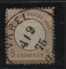 Dt. Kaiserreich, Brustschilder, 1875, Mi.- Nr.: 22, gestempelt! Verwendet > 7. 1875! (als Pfennige!)! Kabinettstück! Selten!