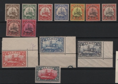 Dt. Kolonien, Samoa, 1900 / 1901, Mi.- Nrn.: 7- 19, **, Mi.- Nrn:. 16- 18 mit Er.! Kabinettsatz! Sehr selten!