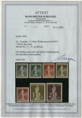 Berlin, 1949, Mi.- Nrn.: 35- 41, **, Der Stephan- Satz, kpl. Satz. mit Fotoattest Schlegel BPP! e+e! Luxussatz!