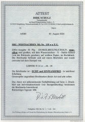 SBZ, West- Sachsen, 1945, Mi.- Nr.: 135 X wa U, auf kl. Briefstück, akt. Fotoattest Schulz BPP! Luxusstück! RR!