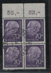 BRD, 1957 / 58, Mi.- Nr.: 264 x (4x, OR- 4er- Block), gestempelt mit Berlin- Stempel! Gutes Bedarfsstück, sehr selten!