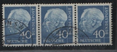 BRD, 1956 / 58, Mi.- Nr.: 260 x (3x, im waagerr. 3- er Streifen), gestempelt mit Berlin- Stempel! Gutes Bedarfsstück, sehr selten!