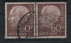 BRD, 1954, Mi.- Nr.: 190 x (2x, im waagerr. 2- er Streifen), gestempelt mit Berlin- Stempel! Gutes Bedarfsstück, sehr selten!