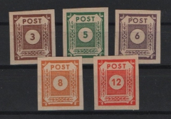 Ostsachsen, 1945, Mi.- Nr.: 56bU- 60aU, **, je tief(st)geprüft Zierer! Sehr selten!