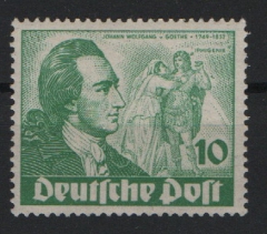 Berlin, 1949, Mi.- Nrn.: 61 I (mit Plf I), 10 Pf. Goethe, **,  tiefgeprüft Schlegel BPP!