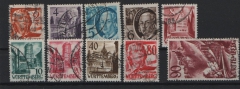 FRZ - Württemberg- Hohenzollern, 1948 / 49, Mi.- Nrn.: 28- 37, gestempelt, Kabinettsatz! Selten!