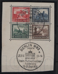DR, Weimar, 1930, Mi.- Nr.: gr. Herstück Bl. 1, gestempelt, Befund Schlegel BPP;  e+e!  Selten!
