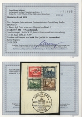 DR, Weimar, 1930, Mi.- Nr.: gr. Herstück Bl. 1, gestempelt, Befund Schlegel BPP;  e+e!  Selten!