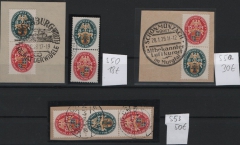DR / Weimar, 1928, kl. Lot Zusammendrucke, mit Mi.- Nrn.: S 50 (2x), S 52 + S 53 , gestempelt! Bedarf- Luxuserhaltung! Selten!