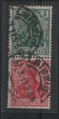 DR, Germania Friedensdruck, 1913 / 16, Zusammendrucke, Mi.- Nr.: S 4I ab, gestempelt! Selten!