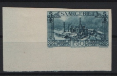 Saargebiet, 1926 / 27, Mi.- Nr.: 118 U mit Er., **! Qualitätsstück! Selten!