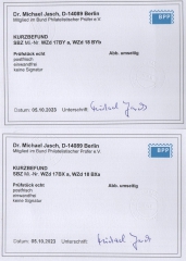 SBZ, West- Sachsen, 1946, Mi.- Nrn.: WZd 17 B Ya + BX a, 18 BXa + BYb , **! Mit 2 akt. K.- Befunden Dr. Jasch BPP:e+e! Selten!