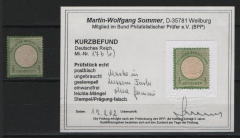 Dt. Kaiserreich, Brustschilder, 1872, Mi.- Nr.: 17 b, (*)! Kurzbefund Sommer BPP! Selten!