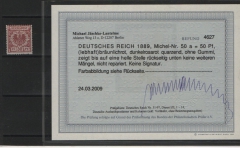 DR, Krone Adler, 1889, Mi.- Nr.: 50 a, (*), Befund Jäschke- L. BPP! Kabinettstück!