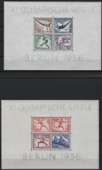 III. Reich, 1936, Mi.- Nr.: Bl. 5 + 6, **, je tiefstgeprüft Schlegel BPP! In dieser Qualität selten!