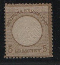 Dt. Kaiserreich, Brustschilder, 1872, Mi.- Nr.: 5, *! Akt. FA Dr. Zill BPP: e+ ....e! Qualitätsstück! Sehr selten!