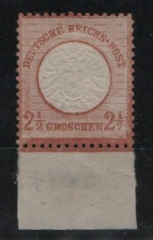 Dt. Kaiserreich, Brustschilder, 1872, Mi.- Nr.: 21 a, * mit Ur.! Akt. Fotoattest Dr. Zill BPP: e+e! Luxusstück! Sehr selten!