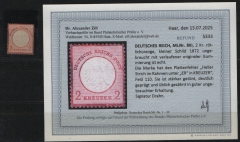 Dt. Kaiserreich, Brustschilder, 1872, Mi.- Nr.: 8 mit Plf. III, *! Akt. Befund Dr. Zill BPP: e+...e! Kabinettstück! Selten!