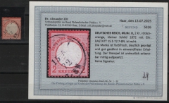 Dt. Kaiserreich, Brustschilder, 1872, Mi.- Nr.: 8, gestempelt! Akt. Befund Dr. Zill BPP: e+e! Qualitätsstück! Selten!