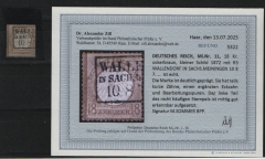 Dt. Kaiserreich, Brustschilder, 1872, Mi.- Nr.: 11, gestempelt! Akt. Befund Dr. Zill BPP: e+...! Repariert, s. Befund! Selten!