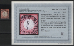 Dt. Kaiserreich, Brustschilder, 1872, Mi.- Nr.: 8, gestempelt! Akt. Befund Dr. Zill BPP: e+...! Gutes Bedarfsstück! Selten!