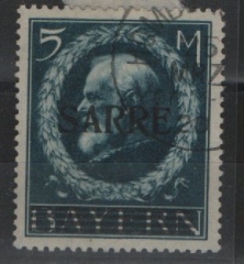 Saargebiet, 1920, Mi.- Nr.: 30, gestempelt, Akt. FA Haslau BPP: e + e! Luxusstück! Sehr selten!