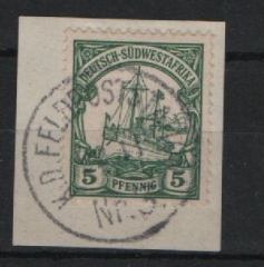 Dt. Kolonien, Stempel, DSWA, > 1901, Mi.- Nr.: 12, mit Abstempelung K. D. Feldpoststation Nr. 3! Selten!