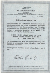 DDR, 1964, Dienstmarken, Laufkontrollzettel ZKD, Mi.- Nr.: 46 / 60 (84), **! 2 Akt. FA Dr. Ruscher BPP: e + e! Luxus! RR!