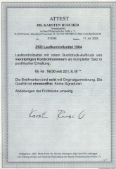 DDR, 1964, Dienstmarken, Laufkontrollzettel ZKD, Mi.- Nr.: 16 / 30 (17 Stk.), **! Akt. FA Dr. Ruscher BPP: e + e! Luxus! RR!